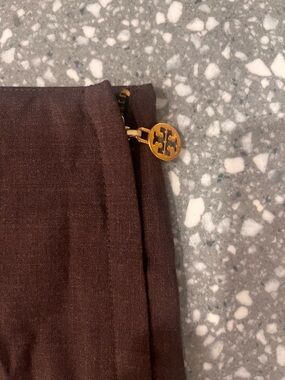 Tory Burch Brown dress pants lightweight Fabric for summer with Orange Logo Tags